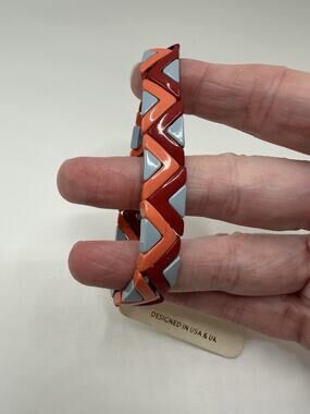 NWT Isles & Stars Pink Blue Southwest Chevron Enamel Stretch Bracelet